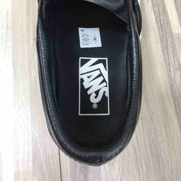 NWT VANS Classic Slip On Moto Leather Black Kid’s - Picture 8 of 8